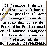 El President de la Generalitat, Alberto Fabra, preside el acto de inauguración de inicio del Curso de Formación Profesional en el Centro Integrado Publico de Formación Profesional de Benicarló. 28/09/2012.