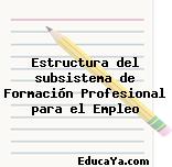 Estructura del subsistema de Formación Profesional para el Empleo