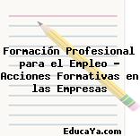 Formación Profesional para el Empleo – Acciones Formativas en las Empresas