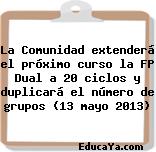 La Comunidad extenderá el próximo curso la FP Dual a 20 ciclos y duplicará el número de grupos (13 mayo 2013)