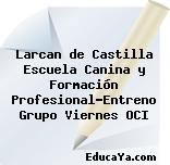 Larcan de Castilla Escuela Canina y Formación Profesional-Entreno Grupo Viernes OCI