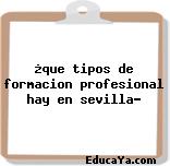 ¿que tipos de formacion profesional hay en sevilla?