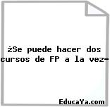 ¿Se puede hacer dos cursos de FP a la vez?