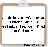 José Moya: “Canarias tendrá 42.989 estudiantes de FP el próximo …