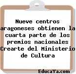 Nueve centros aragoneses obtienen la cuarta parte de los premios nacionales Crearte del Ministerio de Cultura