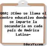 Q&A: ¿Cómo se llama el centro educativo donde se imparte la secundaria en cada país de América Latina?