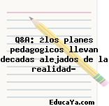 Q&A: ¿los planes pedagogicos llevan decadas alejados de la realidad?