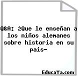 Q&A: ¿Que le enseñan a los niños alemanes sobre historia en su pais?