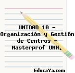 UNIDAD 10 – Organización y Gestión de Centros – Masterprof UMH.