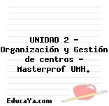 UNIDAD 2 – Organización y Gestión de centros – Masterprof UMH.