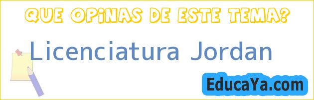 Licenciatura Jordan