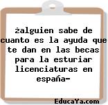 ¿alguien sabe de cuanto es la ayuda que te dan en las becas para la esturiar licenciaturas en españa?