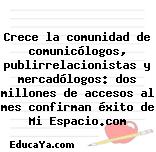 Crece la comunidad de comunicólogos, publirrelacionistas y mercadólogos: dos millones de accesos al mes confirman éxito de Mi Espacio.com