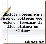 ¿Existen becas para madres solteras que quieren terminar la licenciatura en México?