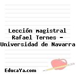 Lección magistral Rafael Ternes – Universidad de Navarra