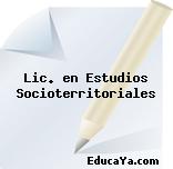 Lic. en Estudios Socioterritoriales