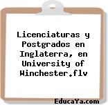 Licenciaturas y Postgrados en Inglaterra, en University of Winchester.flv