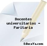 Docentes universitarios – Paritaria