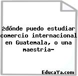 ¿dónde puedo estudiar comercio internacional en Guatemala, o una maestria?