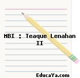 MBI : Teaque Lenahan II