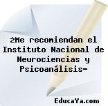 ¿Me recomiendan el Instituto Nacional de Neurociencias y Psicoanálisis?