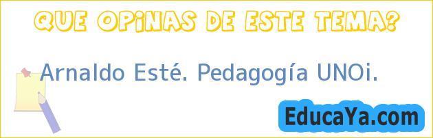 Arnaldo Esté. Pedagogía UNOi.