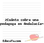 ¿Cuánto cobra una pedagoga en Andalucía?