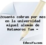 ¿cuanto cobran por mes en la universidad miguel alemán de Matamoros Tam ?