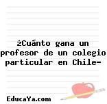 ¿Cuánto gana un profesor de un colegio particular en Chile?