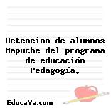 Detencion de alumnos Mapuche del programa de educación Pedagogía.