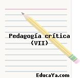 Pedagogía crítica (VII)