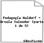 Pedagogía Waldorf – Ursula Valendor (parte 1 de 5)