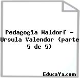 Pedagogía Waldorf – Ursula Valendor (parte 5 de 5)