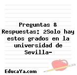 Preguntas & Respuestas: ¿Solo hay estos grados en la universidad de Sevilla?