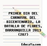 PRIMER DIA DEL CARNAVAL DEL BICENTENARIO. LA BATALLA DE FLORES. BARRANQUILLA 2013 (207)