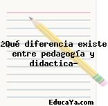 ¿Qué diferencia existe entre pedagogía y didactica?