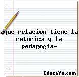 ¿que relacion tiene la retorica y la pedagogia?