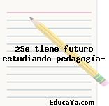 ¿Se tiene futuro estudiando pedagogía?