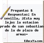 Preguntas & Respuestas: En sevilla, ¿Esta muy lejos la estacion prado de san sebastian de la de plaza de armas?