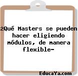 ¿Qué Masters se pueden hacer eligiendo módulos, de manera flexible?