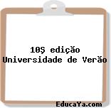 10ª edição Universidade de Verão