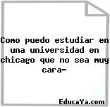 Como puedo estudiar en una universidad en chicago que no sea muy cara?