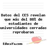 Datos del CES revelan que más del 88% de estudiantes de universidades cerradas reprobaron