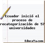 Ecuador inició el proceso de recategorización de 57 universidades