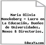 Maria Olivia Monckeberg – Lucro en La Educación, Dueños de Universidades, Nexos & Directorios.