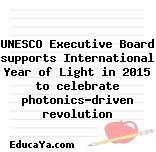 UNESCO Executive Board supports International Year of Light in 2015 to celebrate photonics-driven revolution